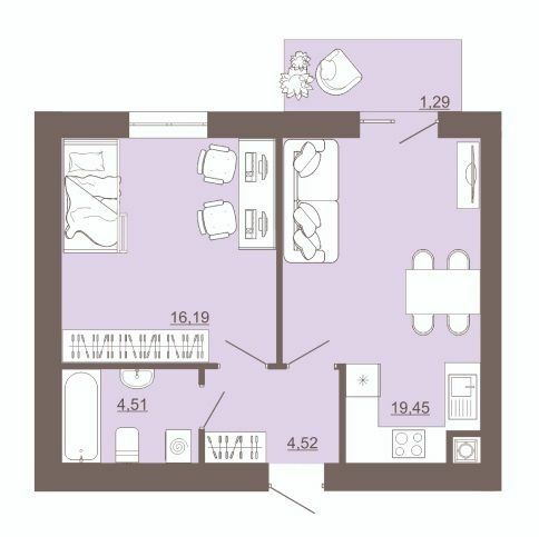 1-комнатная 45.96 м² в ЖК Проект Панорама от 18 500 грн/м², г. Пустомыты