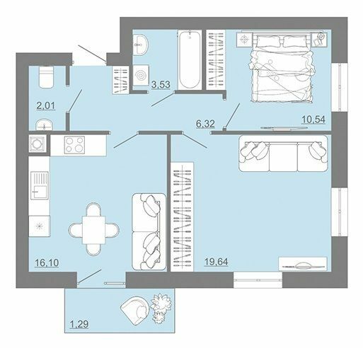 2-комнатная 59.53 м² в ЖК Проект Панорама от 17 950 грн/м², г. Пустомыты