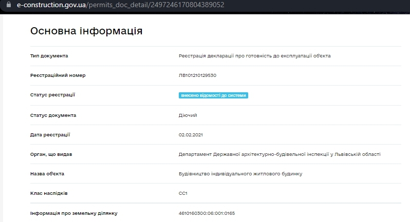 Сертификат о готовности Дом 2, ЖК Вилла Италия
