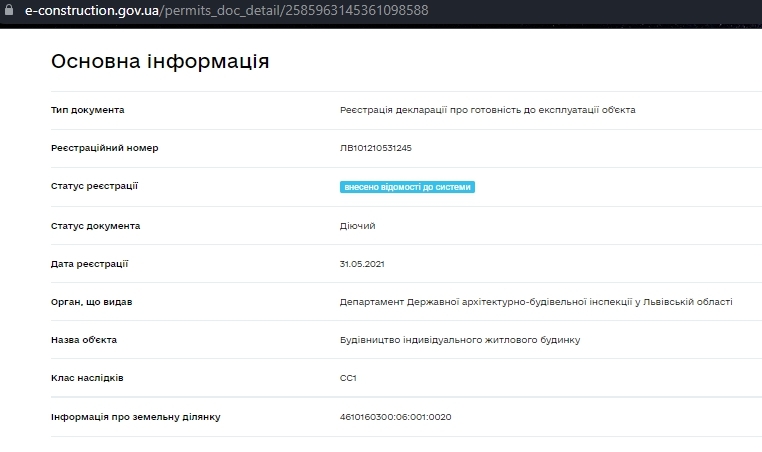 Сертификат о готовности Дом 7, ЖК Вилла Италия