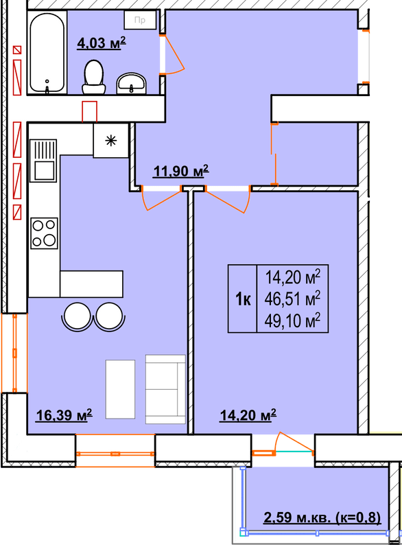 1-комнатная 49.1 м² в ЖК Соседи от 17 000 грн/м², г. Винники