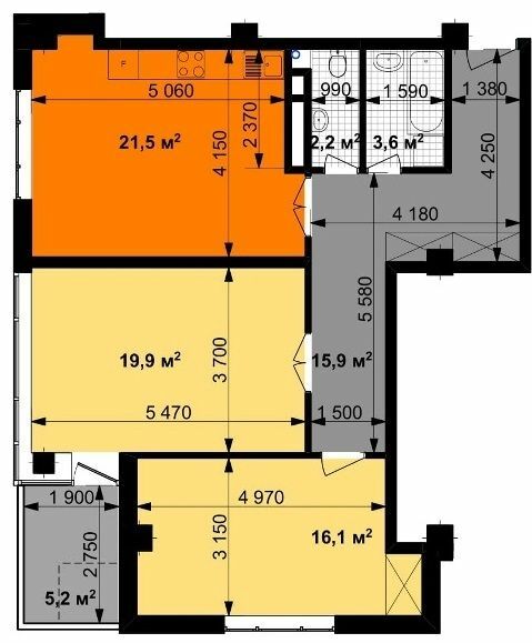 2-кімнатна 80.8 м² в ЖК Графіка від 40 200 грн/м², Харків