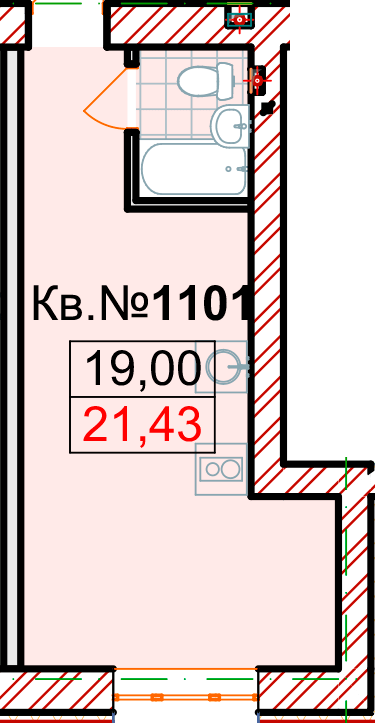 1-комнатная 21.34 м² в ЖК Европейский от 30 800 грн/м², Харьков