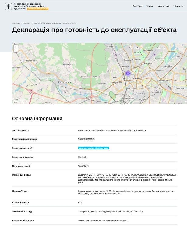 Сертифікат про готовність Дом 1, ЖК Котловський