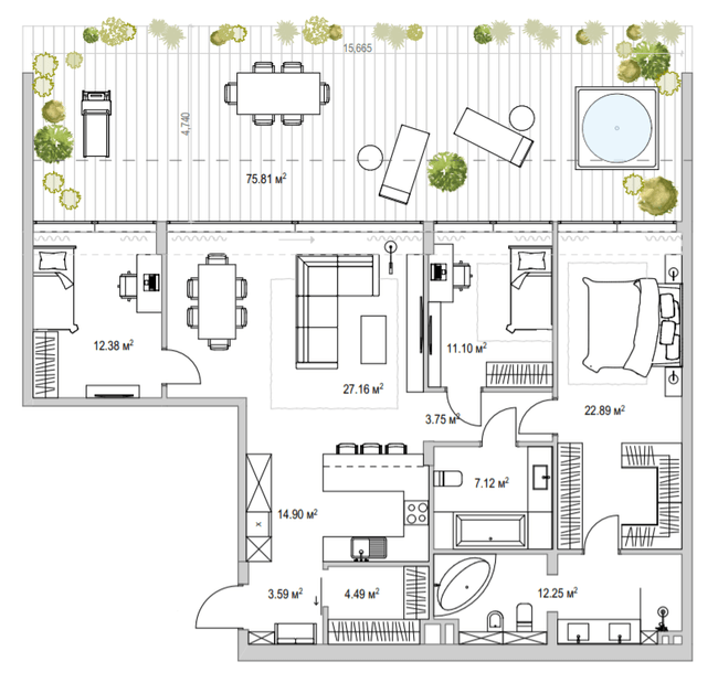 3-комнатная 142.41 м² в ЖК Lion Hills от 39 450 грн/м², с. Лесники