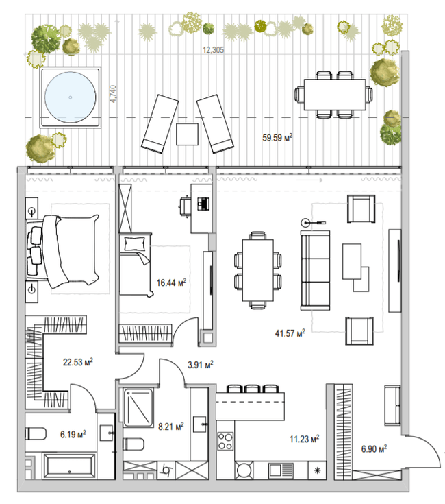 2-комнатная 134.86 м² в ЖК Lion Hills от 56 850 грн/м², с. Лесники