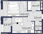 1-кімнатна 43.9 м² в ЖК CENTOWER від 43 100 грн/м², Дніпро
