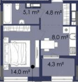 1-кімнатна 36.2 м² в ЖК CENTOWER від 41 000 грн/м², Дніпро