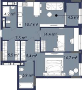 2-комнатная 82.7 м² в ЖК CENTOWER от 43 100 грн/м², Днепр