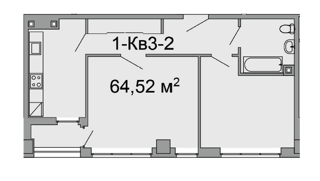 2-кімнатна 64.52 м² в ЖК Троїцький від 43 250 грн/м², Дніпро