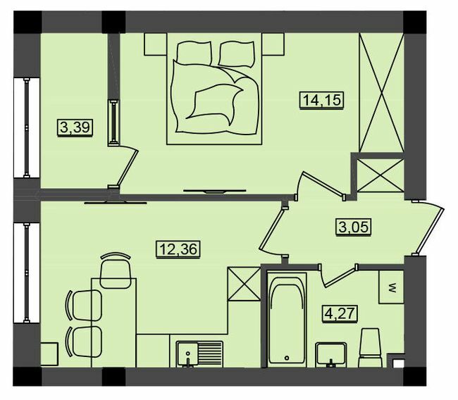 1-кімнатна 37.21 м² в ЖК Дім біля моря Premier від 18 400 грн/м², м. Южне