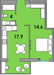 1-комнатная 41.3 м² в ЖК Orange City от 16 750 грн/м², г. Вараш