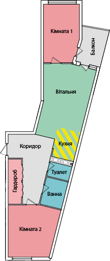 2-кімнатна 70.7 м² в ЖК на вул. Київська від 16 500 грн/м², Тернопіль