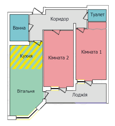 2-кімнатна 66.46 м² в ЖК на вул. Київська від 16 500 грн/м², Тернопіль