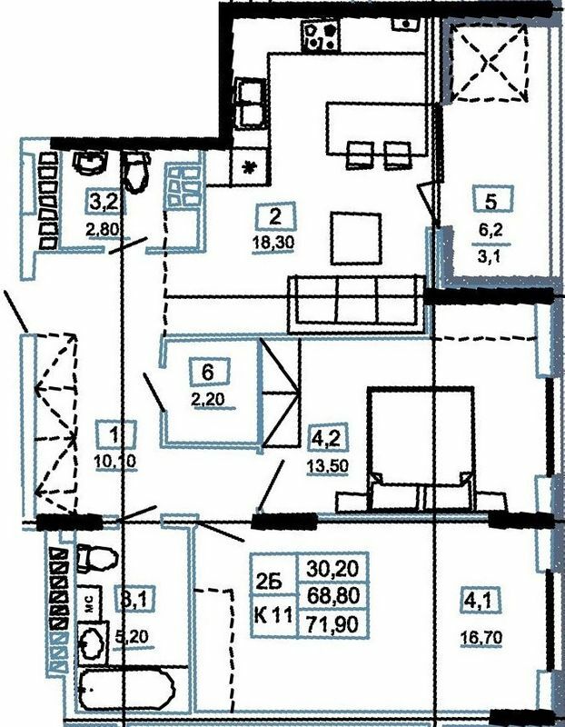 2-комнатная 71.9 м² в ЖК Канада от 13 500 грн/м², г. Чортков