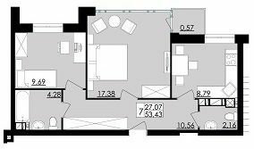 2-комнатная 53.43 м² в ЖК Comfort City от 13 500 грн/м², Черновцы