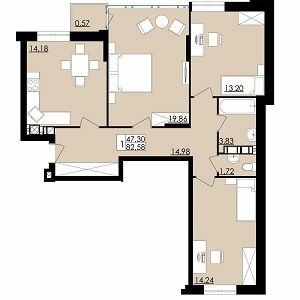 2-комнатная 82.58 м² в ЖК Comfort City от 13 500 грн/м², Черновцы