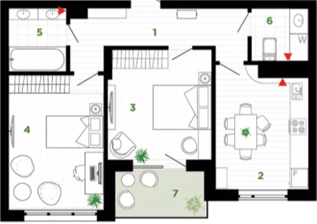 2-кімнатна 59 м² в ЖК Паркова алея від 24 000 грн/м², Івано-Франківськ
