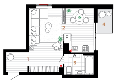 1-комнатная 39 м² в ЖК Manhattan от 31 000 грн/м², Ивано-Франковск