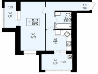 1-кімнатна 38.92 м² в ЖК Амстердам від 17 000 грн/м², Хмельницький