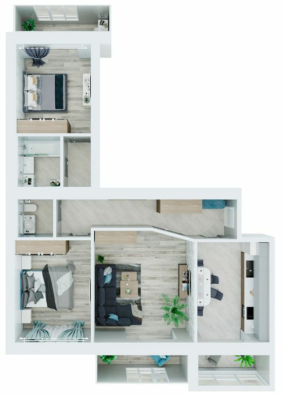 3-кімнатна 92.2 м² в ЖК Living Park "Нова Будова-2" від 29 850 грн/м², с. Мукша Китайгородська