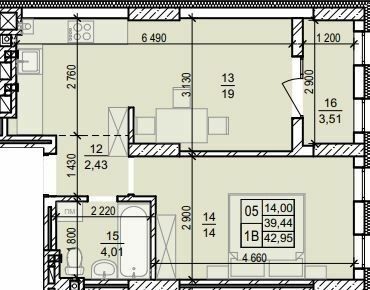 1-кімнатна 42.95 м² в ЖК Весняний від 18 900 грн/м², м. Винники