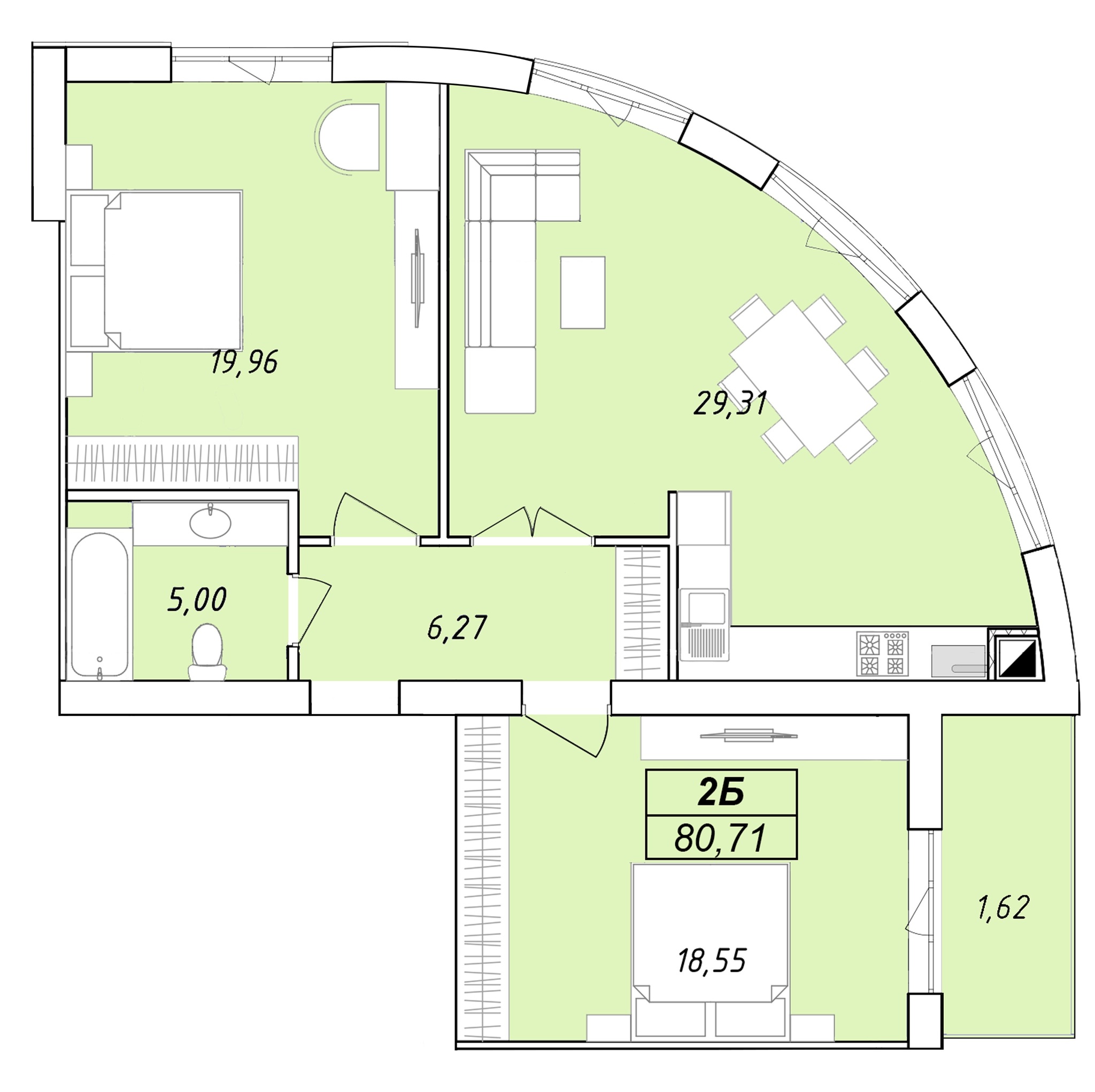 2-комнатная 80.71 м² в ЖК Елецкий от 27 000 грн/м², Чернигов