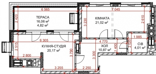 1-кімнатна 72.13 м² в ЖК Riverside від 29 500 грн/м², с. Погреби