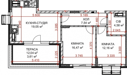 2-кімнатна 71.84 м² в ЖК Riverside від 29 000 грн/м², с. Погреби