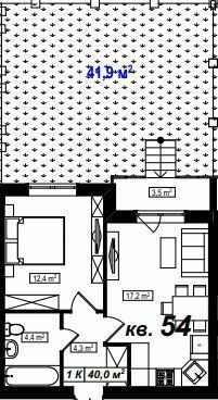 1-комнатная 40 м² в ЖК Амстердам от 18 000 грн/м², с. Белогородка