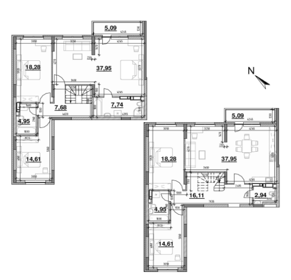 Двухуровневая 196.23 м² в ЖК OK`LAND от 28 021 грн/м², Киев