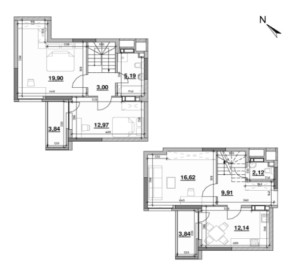 Двухуровневая 89.53 м² в ЖК OK`LAND от 27 943 грн/м², Киев