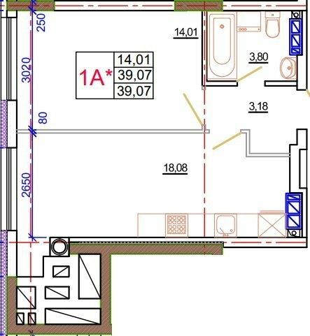 1-комнатная 39.07 м² в ЖК Благород от 22 500 грн/м², с. Крюковщина