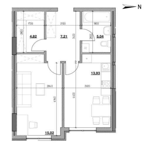 1-комнатная 46.02 м² в ЖК Голоські кручі от 32 400 грн/м², Львов