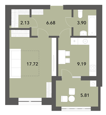 1-кімнатна 45.6 м² в ЖК Софіївські Липки від 26 000 грн/м², с. Софіївська Борщагівка
