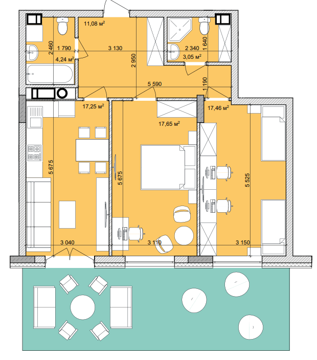 2-кімнатна 70.73 м² в ЖК Basa city від 29 000 грн/м², с. Ходосівка