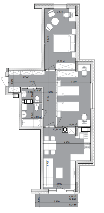 2-кімнатна 72.71 м² в ЖК Basa city від 29 000 грн/м², с. Ходосівка