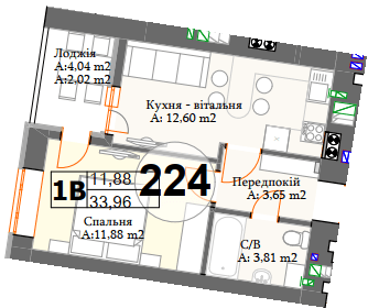 1-кімнатна 33.96 м² в ЖК Авіатор від 22 550 грн/м², смт Гостомель