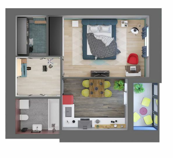 1-кімнатна 39.27 м² в ЖК Green Life-3 від 27 950 грн/м², м. Ірпінь