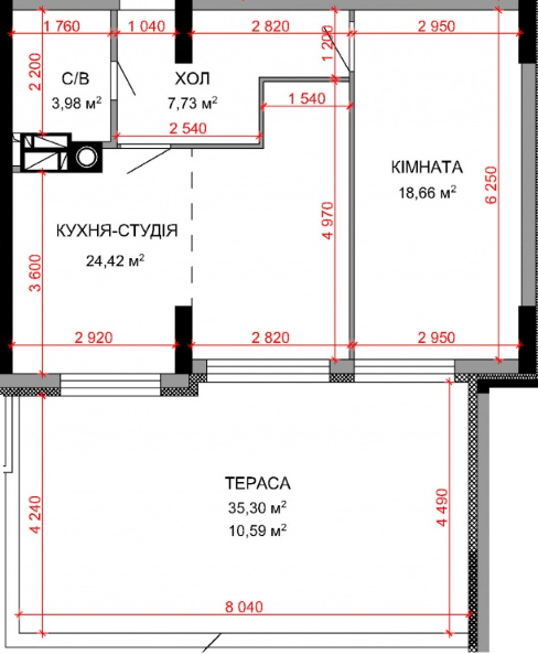 2-кімнатна 65.38 м² в ЖК Royal Park від 26 950 грн/м², м. Ірпінь