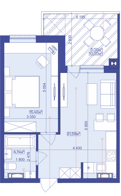 1-кімнатна 45.4 м² в ЖК Utlandia від 39 200 грн/м², м. Ірпінь