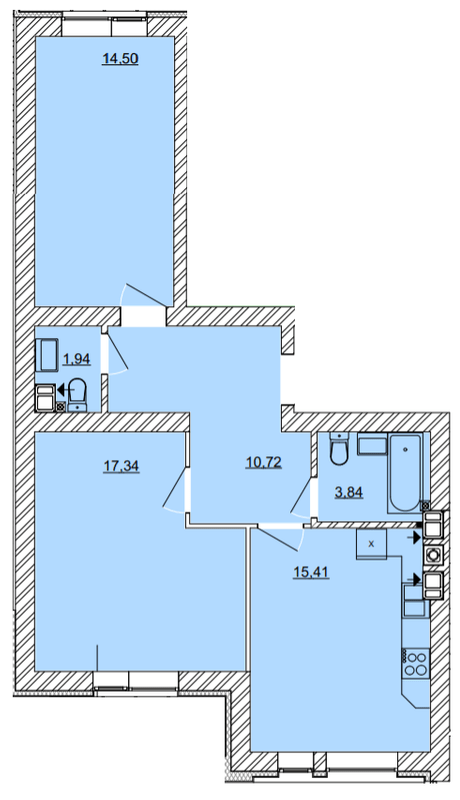 2-кімнатна 63.75 м² в ЖК Найкращий квартал від 24 200 грн/м², м. Ірпінь