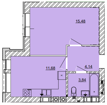 1-кімнатна 35.14 м² в ЖК Найкращий квартал від 26 100 грн/м², м. Ірпінь