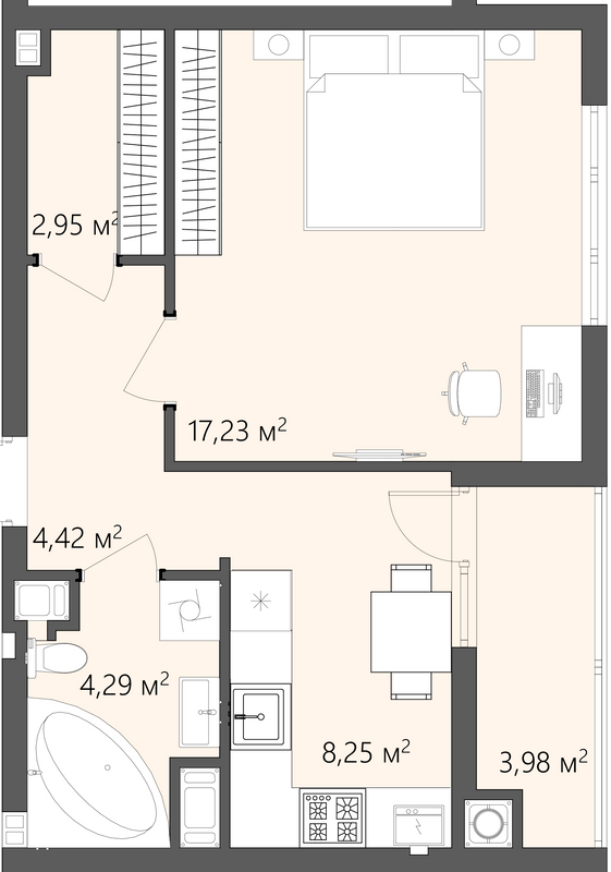 1-кімнатна 41.12 м² в ЖК GREENHOUSE CITY від 14 600 грн/м², м. Городок
