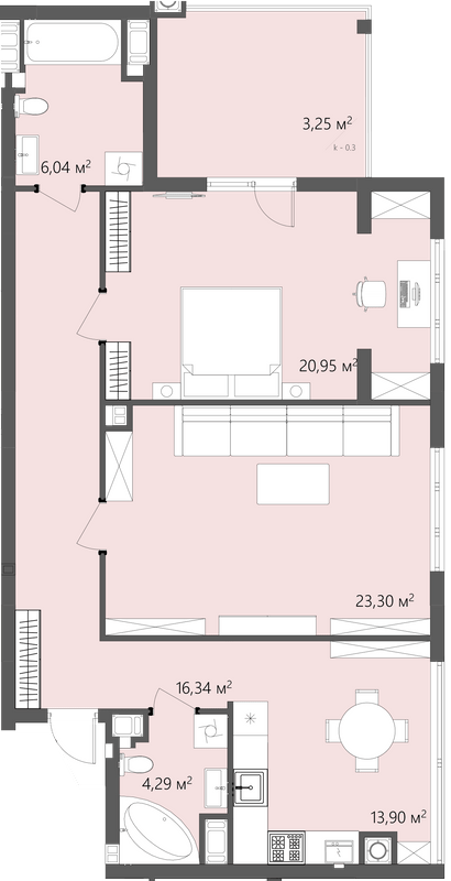 2-кімнатна 88.07 м² в ЖК GREENHOUSE CITY від 14 600 грн/м², м. Городок