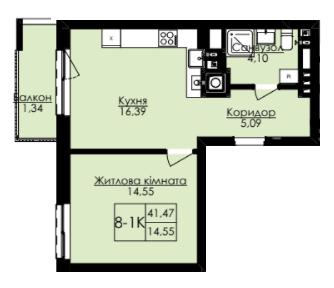 1-кімнатна 41.47 м² в ЖК AUROOM SPARK від 24 100 грн/м², Львів