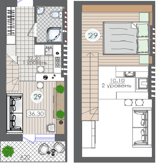 Дворівнева 46.4 м² в ЖК Smart House від 16 350 грн/м², м. Южне