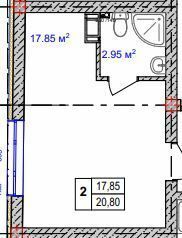 1-комнатная 20.8 м² в ЖК MANCHESTER PARK от 22 700 грн/м², Киев