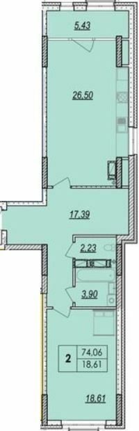 2-кімнатна 74.06 м² в ЖК Olympic Park від 27 000 грн/м², Київ