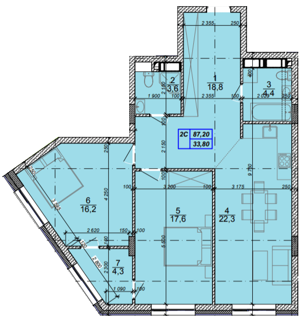 2-комнатная 87.2 м² в ЖК Podil Plaza & Residence от 53 000 грн/м², Киев